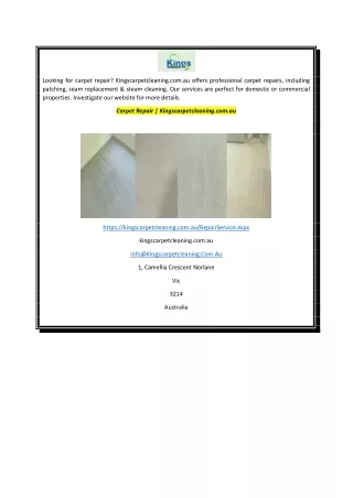 Carpet Repair  Kingscarpetcleaning.com.au