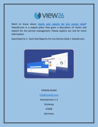 Searching For Charts And Reports For Jira Service Desk  View26.com