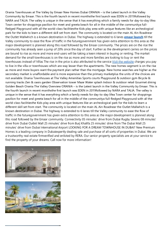 orania townhouses at the valley by emaar