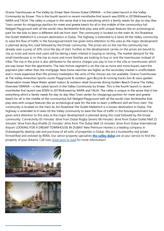 orania townhouses at the valley by emaar