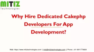 Why Hire Dedicated Cakephp Developers For App Development