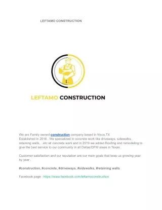 LEFTAMO CONSTRUCTION