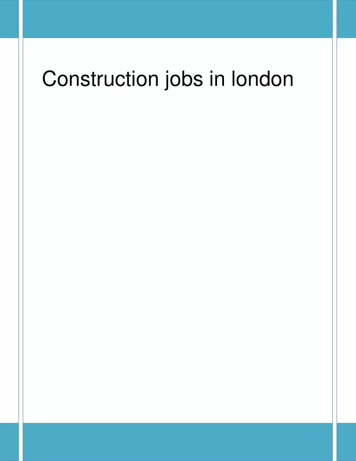 construction jobs in london