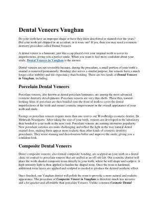 Dental Veneers Vaughan