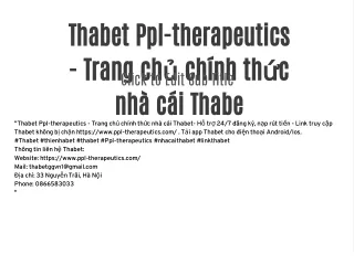Thabet Ppl-therapeutics - Trang chủ chính thức nhà cái Thabet