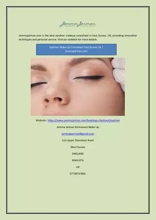 Eyeliner Make Up Consultant East Sussex Uk | Jemmajarman.com