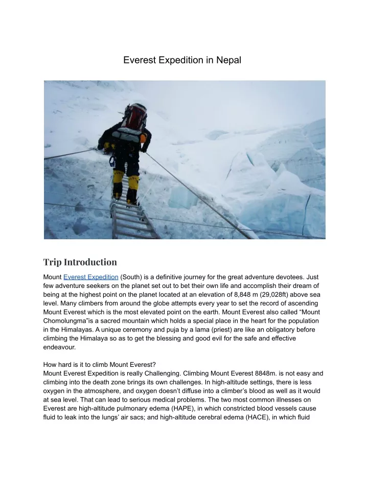 everest expedition in nepal