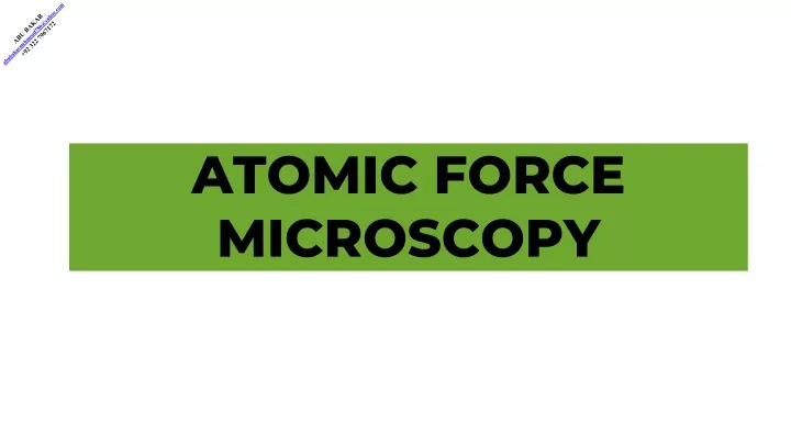 atomic force microscopy