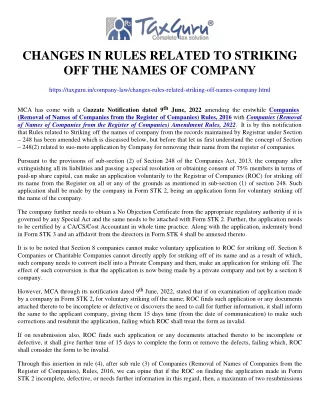 changes in rules related to striking