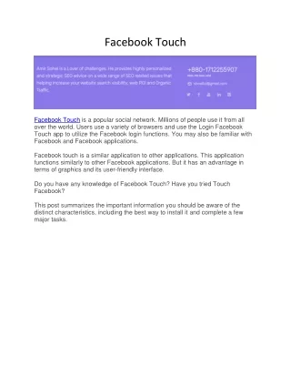 Facebook Touch