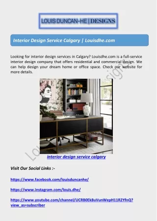 Interior Design Service Calgary | Louisdhe.com