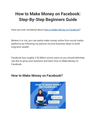 how to make money on facebook step by step