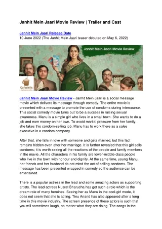 janhit mein jaari movie review trailer and cast