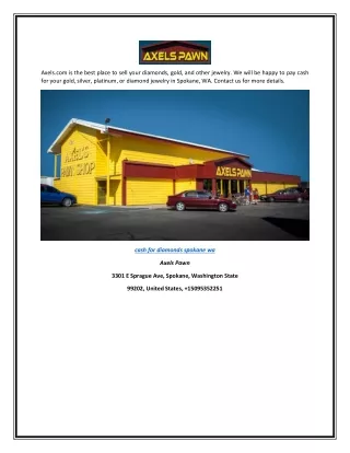 Cash for Diamonds Spokane Wa | Axels.com