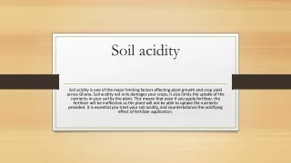 Soil acidity PPT