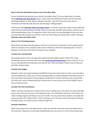 how to get your real estate license in just