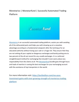 monetarico monetarifund successful automated