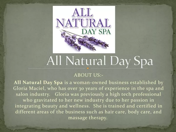 all natural day spa