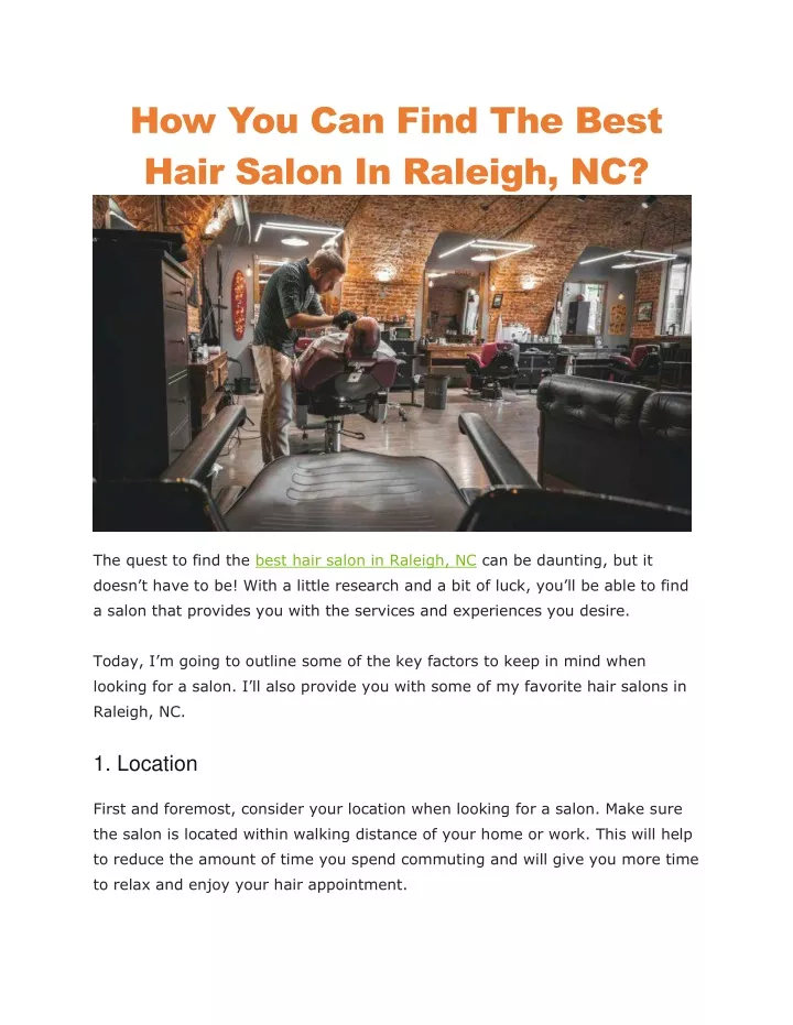 how you can find the best hair salon in raleigh nc