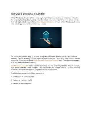 top cloud solutions in london