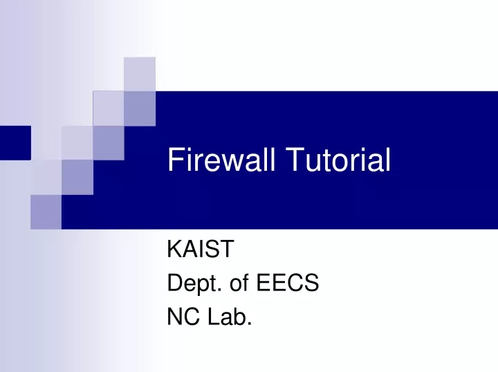 firewall tutorial