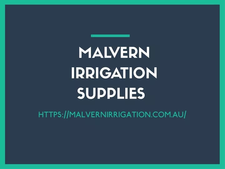 malvern irrigation supplies