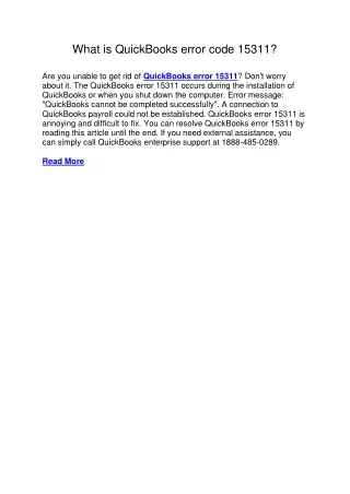 what is quickbooks error code 15311
