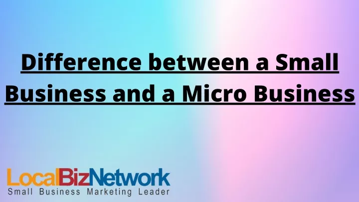 difference between a small business and a micro