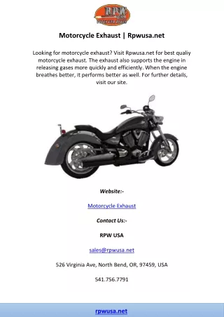 Motorcycle Exhaust | Rpwusa.net