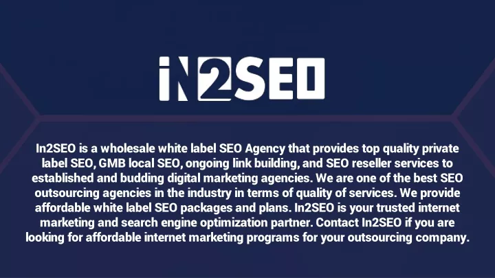 in2seo is a wholesale white label seo agency that