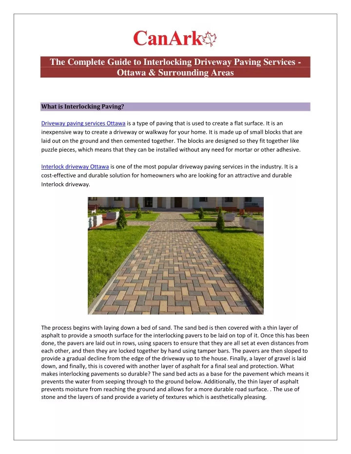 the complete guide to interlocking driveway