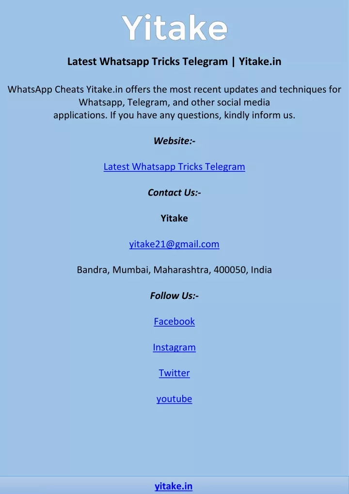 latest whatsapp tricks telegram yitake in