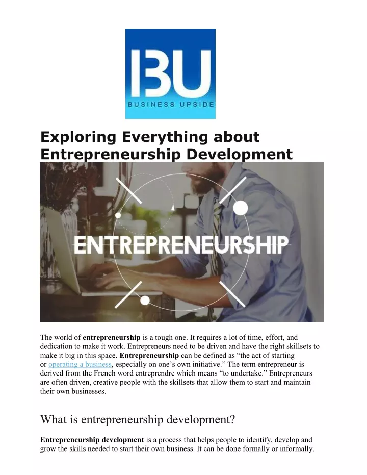 exploring everything about entrepreneurship