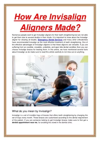 how are invisalign aligners made