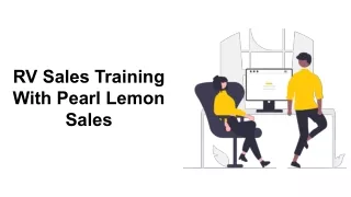 RV Sales Training With Pearl Lemon Sales