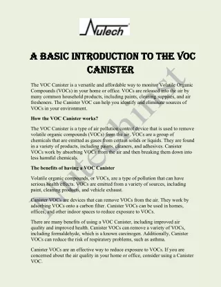 VOC Canister | Nutech