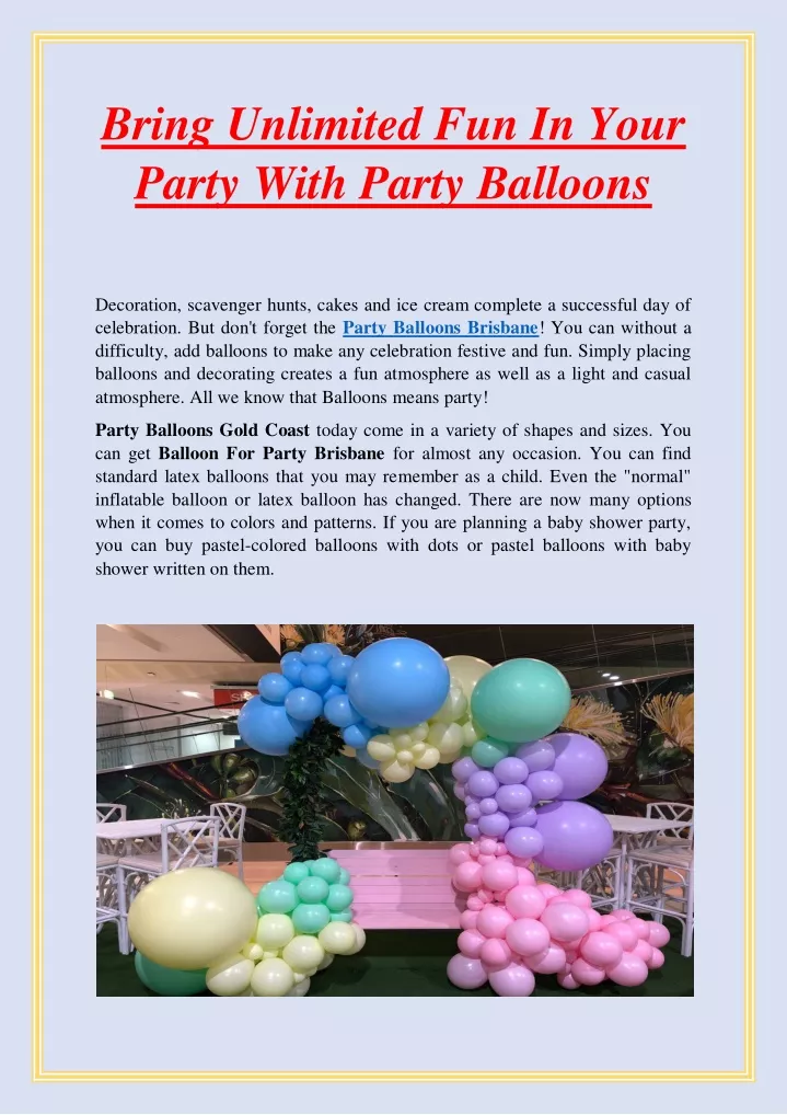 bring unlimited fun in your party with party