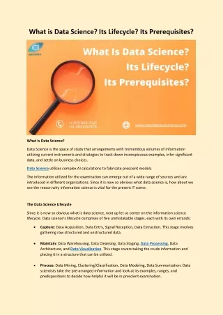 what is data science its lifecycle