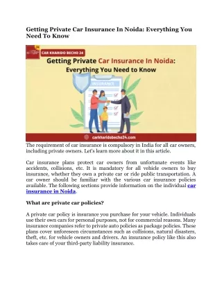 getting private car insurance in noida everything