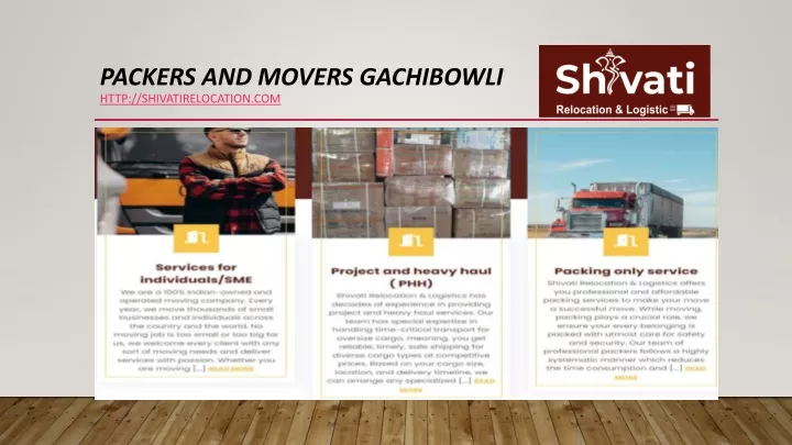 packers and movers gachibowli http shivatirelocation com