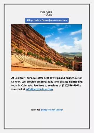 Things to do in Denver|denver-tour.com