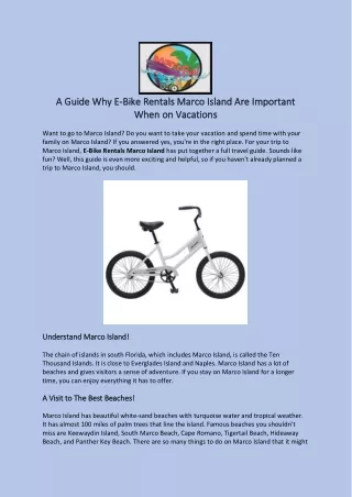 Hire the Best Bikes on Marco Island - Marco Fun Rentals