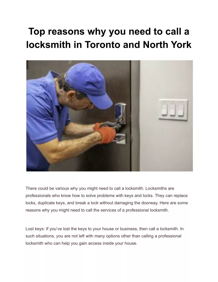 top reasons why you need to call a locksmith