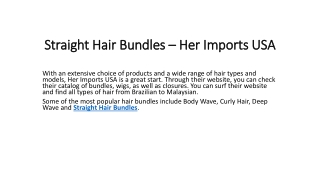 Straight Hair Bundles - Her Imports USA
