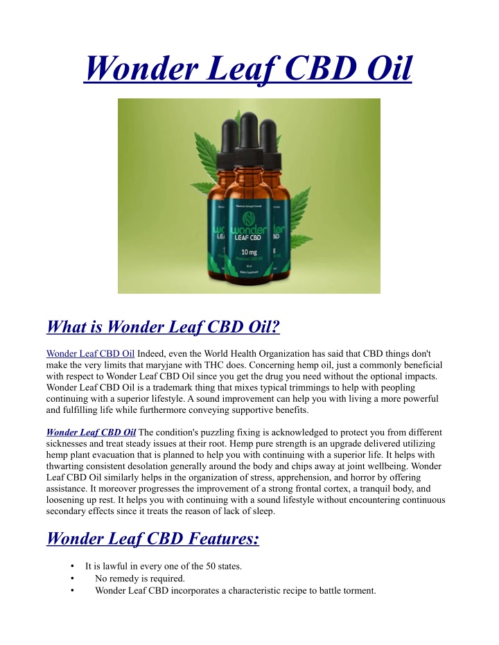 wonder leaf cbd oil