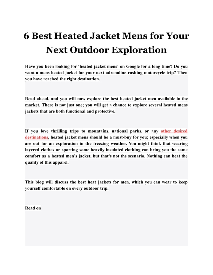 6 best heated jacket mens for your next outdoor