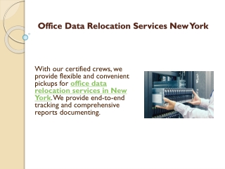 Office Data Relocation Services New York