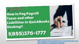 QuickBooks assistant  1(855)376-1777, Pay Payroll Taxes and other Liabilities in QuickBooks.