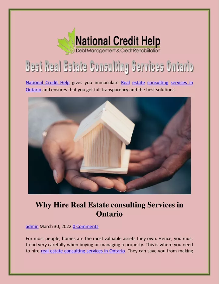 national credit help gives you immaculate real