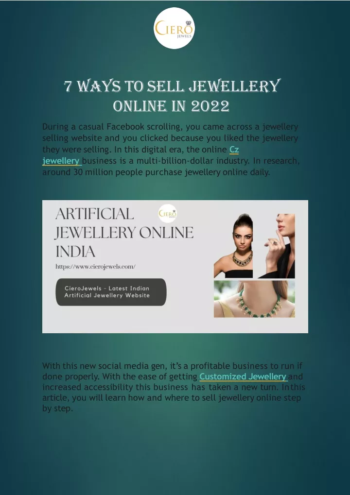 7 ways to sell jewellery online in 2022
